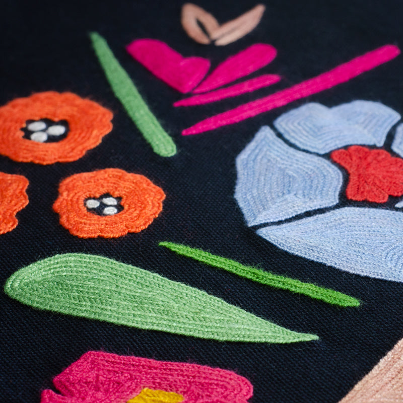 Bouquet Series - Laptop Sleeve (Black 1) - Made in Kashmir