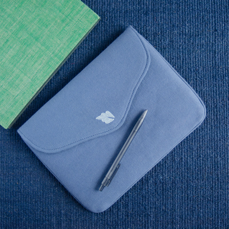 Bouquet Series - Mini-Tablet Sleeve (Blue 1) - Made in Kashmir