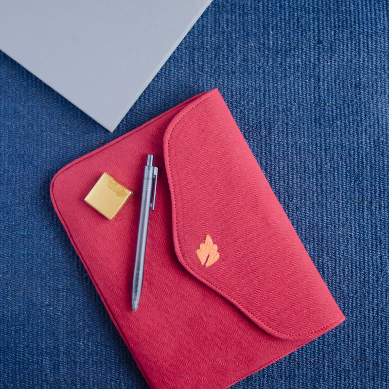 Bouquet Series - Mini-Tablet Sleeve (Coral 1) - Made in Kashmir