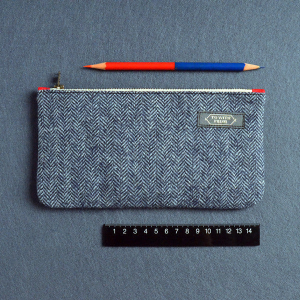 Herringbone Pouch (Blue)