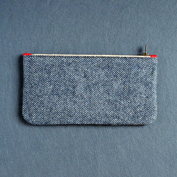 Herringbone Pouch (Blue)