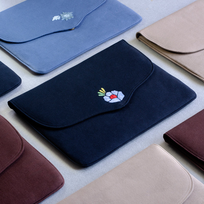 Bouquet Series - Laptop Sleeve (Black 1) - Made in Kashmir