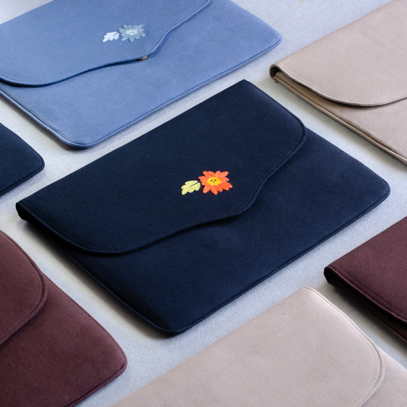 Bouquet Series - Laptop Sleeve (Black 2) - Made in Kashmir
