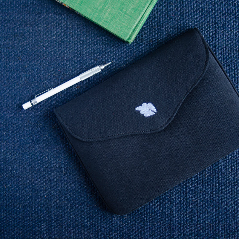 Bouquet Series - Mini-Tablet Sleeve (Black 1) - Made in Kashmir