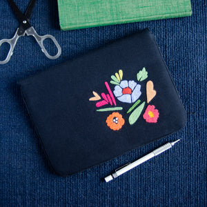 Bouquet Series - Mini-Tablet Sleeve (Black 1) - Made in Kashmir