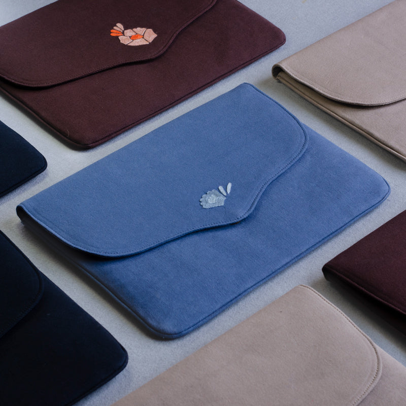 Bouquet Series - Laptop Sleeve (Blue 1) - Made in Kashmir