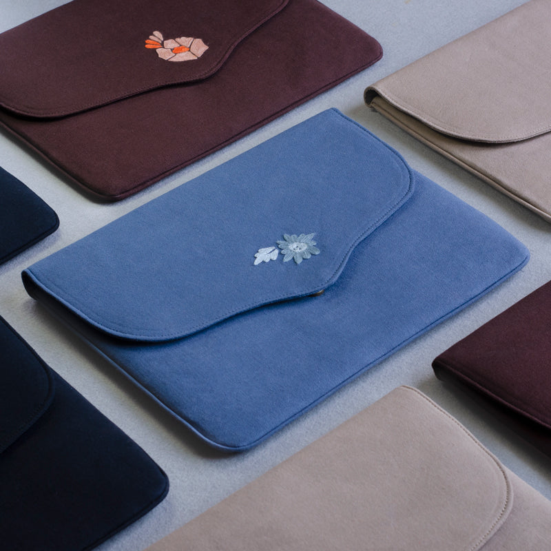 Bouquet Series - Laptop Sleeve (Blue 2) - Made in Kashmir