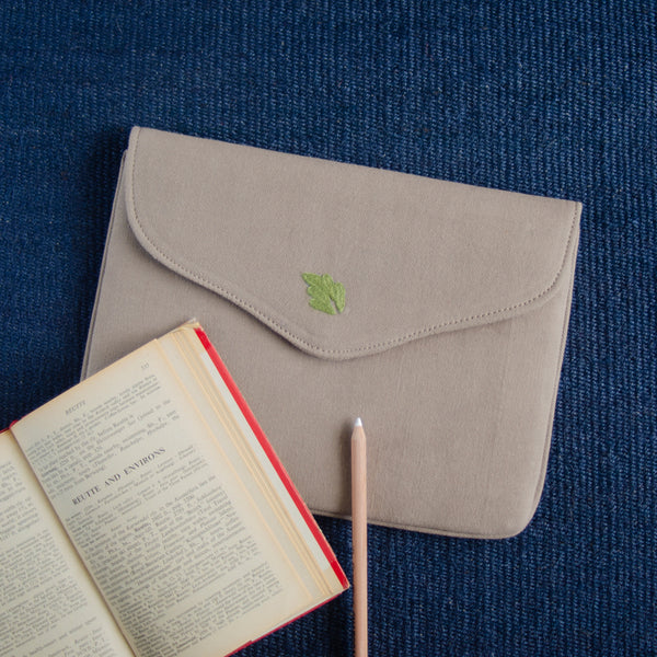 Bouquet Series - Mini-Tablet Sleeve (Light Brown 1) - Made in Kashmir