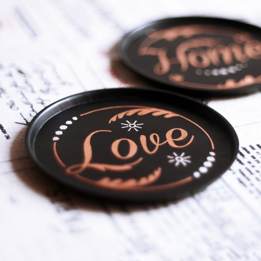 June Coasters (Set of 2 - Home, Love)