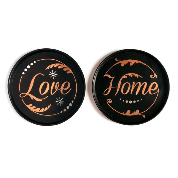 June Coasters (Set of 2 - Home, Love)